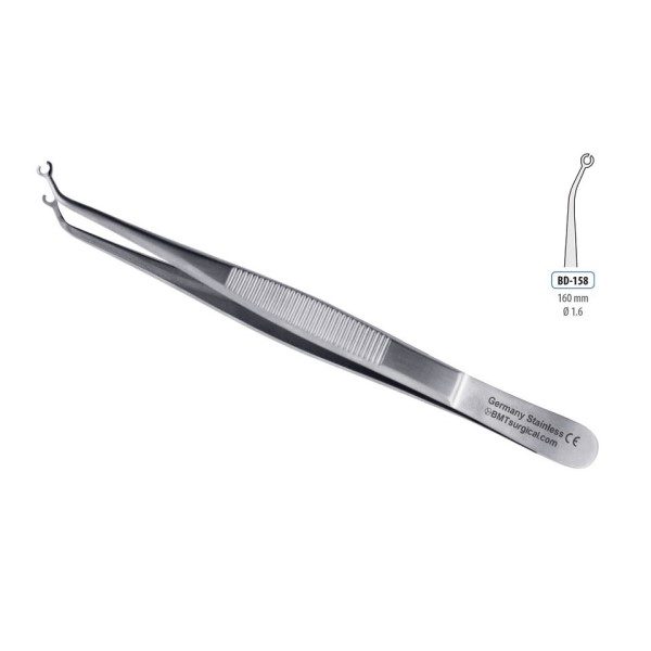 FORCEPS SUTURE ANGLED 1.6MM 160MM