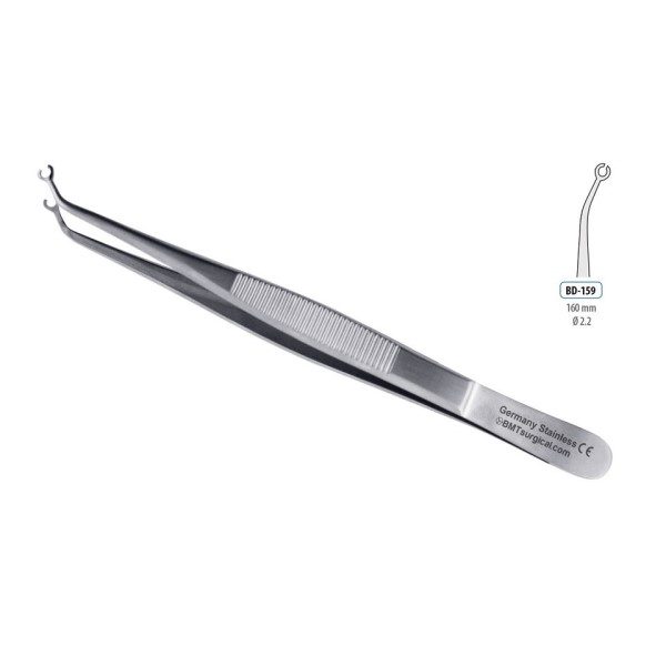 FORCEPS SUTURE ANGLED 2.2MM 160MM