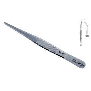 FORCEPS TISSUE CURVED TEETH 1 X 2 160MM