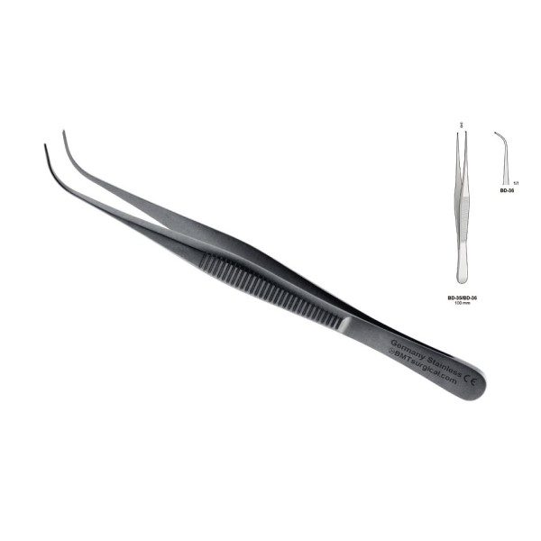FORCEPS MICRO CURVED 100MM