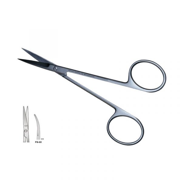 SCISSORS CURVED BLUNT 115MM