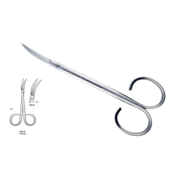 SCISSORS SHARP CURVED 115MM