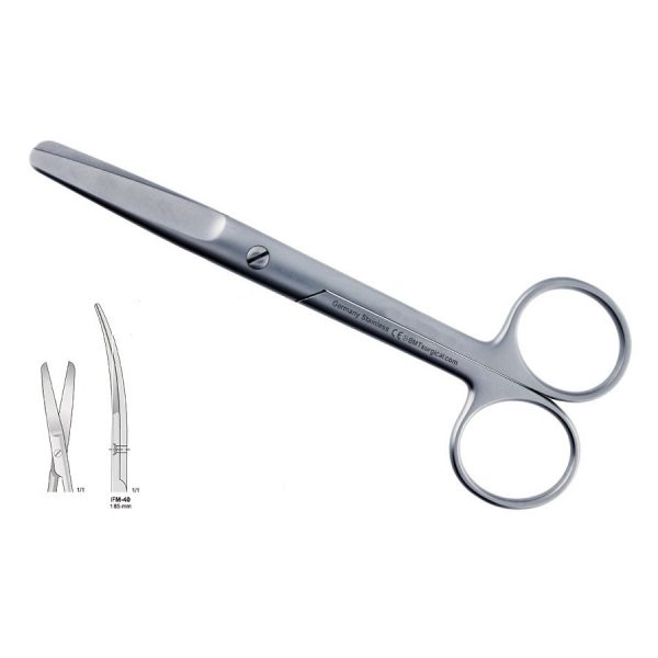 SCISSORS CURVED BLUNT 185MM