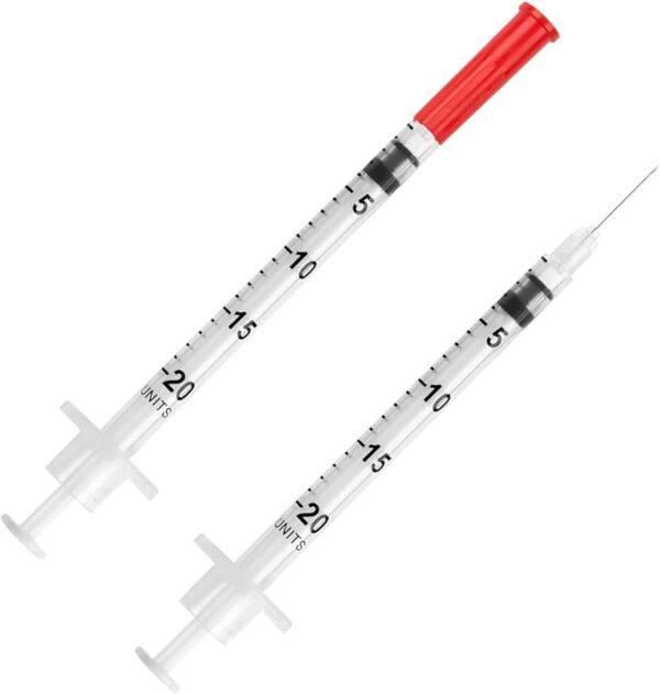 Pivetal Insulin Needle and Syringe Combination, Soft Pack U-40, 0.5 cc, 29 Gauge x 1/2"