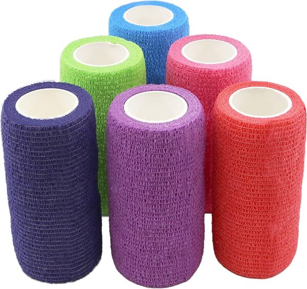 Latex Cohesive Bandage Roll: Solid Colors, 3" x 5 yrds, 24 Count