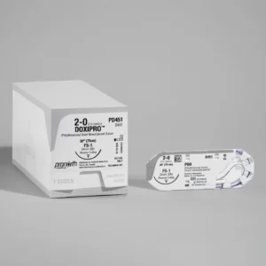 PDO Monofil Absorbable Suture: 2-0, FS-1 (24mm), 3/8 Reverse Cut, 30", Violet, 12 Count