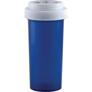 Pivetal Cobalt Blue Plastic Prescription Vials: 30 Dram, 195 Count