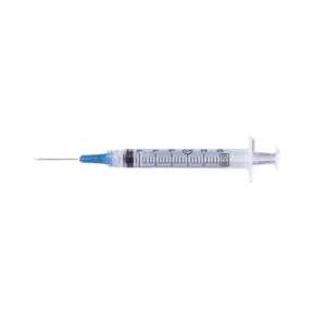 Syringe with Needle(Soft Pack): Sterile, 3ml, Luer Lock, 22g x 3/4", 100 Count
