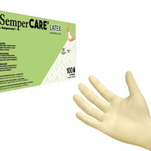 Sempermend Synthetic Latex Exam Gloves: Large, 100 Count