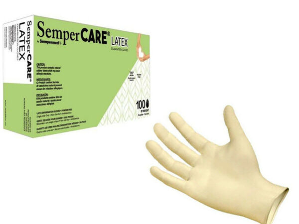 Sempermend Synthetic Latex Exam Gloves: Large, 100 Count