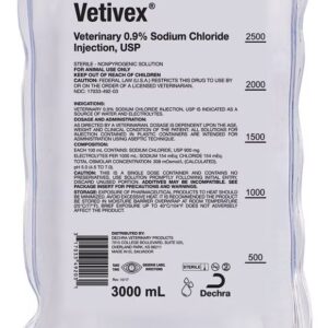 Vetivex Veterinary 0.9% Sodium Chloride Injection: 250ml, 36 Count